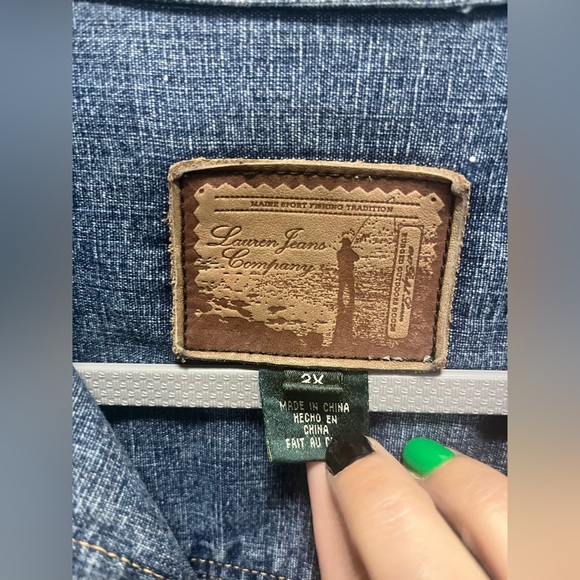 Lauren Jeans Company Button Front Denim Jacket Size 2X - Picture 5 of 9